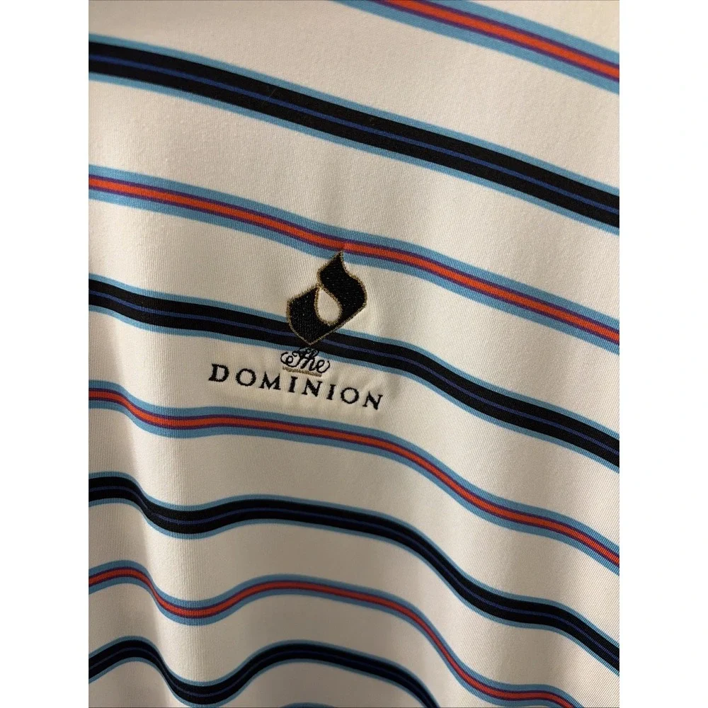Ralph Lauren RLX Golf Polo The Dominion Logo‎ Red White Blue Stripes XL